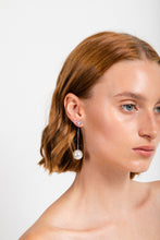 Load image into Gallery viewer, VERONA - Crystal Pearl Drop Earrings - White Gold
